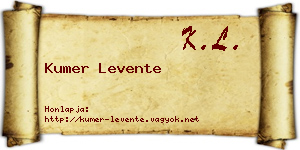 Kumer Levente névjegykártya